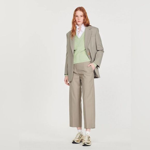 Sandro Taupe Casual Pants Sz 38 - Picture 2 of 12